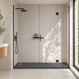 Balterley Contemporary Rectangular Shower Tray, 1700x760mm in Grey - thumbnail 6