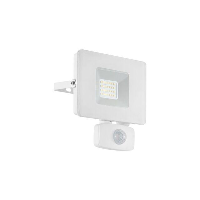 Loops IP44 Outdoor Flood Light & PIR Sensor White Aluminium 20W Built in LED - image 1