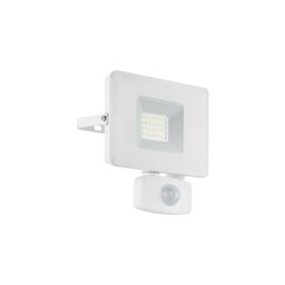 Loops IP44 Outdoor Flood Light & PIR Sensor White Aluminium 20W Built in LED
