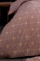 Furn Bee Deco Geometric Reversible Duvet Cover Set in Light Pink - Size: King - thumbnail 4
