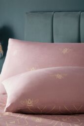 Furn Bee Deco Geometric Reversible Duvet Cover Set in Light Pink - Size: King - thumbnail 2
