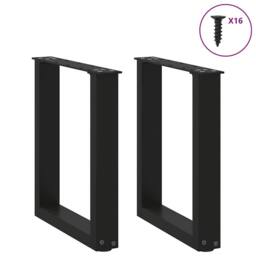 Berkfield Home Coffee Table Legs U-Shaped 2 pcs Black 28x(42-43) cm Steel - thumbnail 3