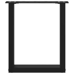 Berkfield Home Coffee Table Legs U-Shaped 2 pcs Black 28x(42-43) cm Steel - thumbnail 5