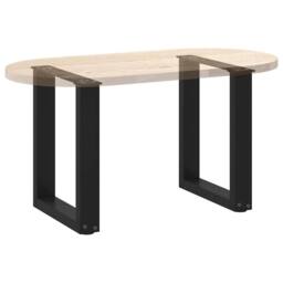 Berkfield Home Coffee Table Legs U-Shaped 2 pcs Black 28x(42-43) cm Steel - thumbnail 8