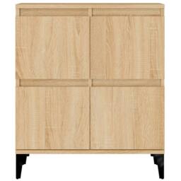 Berkfield Home Sideboards 3 pcs Sonoma Oak 60x35x70 cm Engineered Wood in Light Tan - Size: 60 x 35 x 70 cm - thumbnail 8