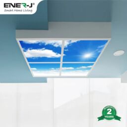 ENER-J SKY Cloud LED Ceiling Panel 40W 60x60cm 6000K Daylight Set of 4 in White - Size: 60x60 cm - thumbnail 4