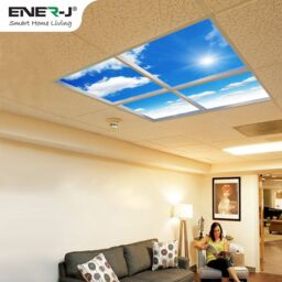 ENER-J SKY Cloud LED Ceiling Panel 40W 60x60cm 6000K Daylight Set of 4 in White - Size: 60x60 cm - thumbnail 3
