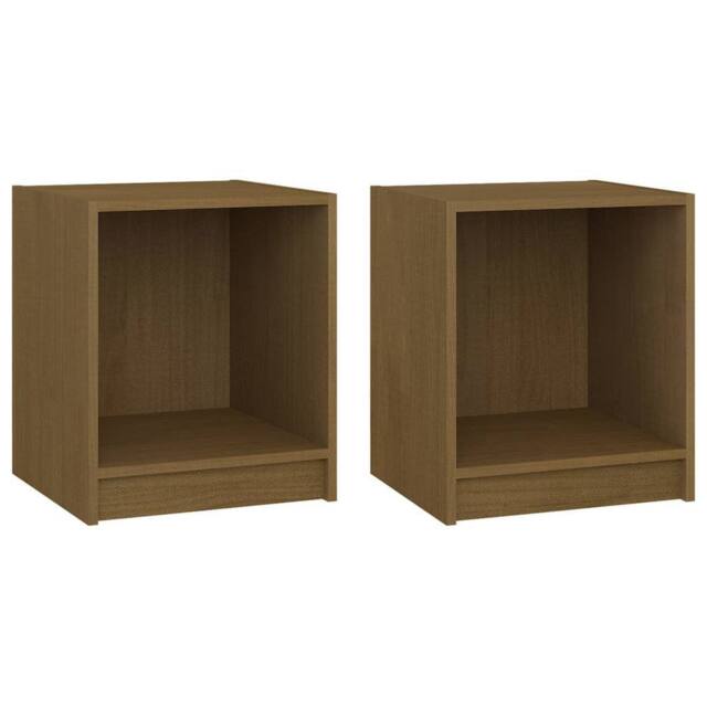Berkfield Home Bedside Cabinets 2 pcs Honey Brown 35.5x33.5x41.5 cm Solid Pinewood - image 1