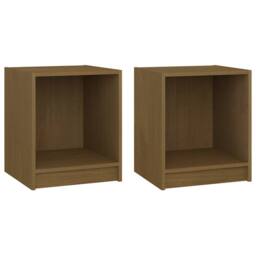 Berkfield Home Bedside Cabinets 2 pcs Honey Brown 35.5x33.5x41.5 cm Solid Pinewood - thumbnail 1