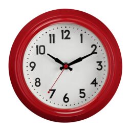 Orsina Metal White Face Wall Clock in Red