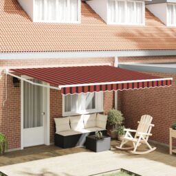 Berkfield Home Manual Retractable Awning Orange & Brown 350x250 cm - thumbnail 1