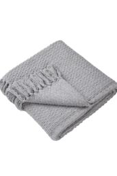 Drift Home 'Hayden' Textured Woven Throw in Grey - Size: 200 cm x 200 cm