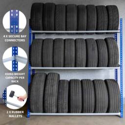 Monstershop 2 x T-Rax Tyre Racking Bay in Blue - thumbnail 2