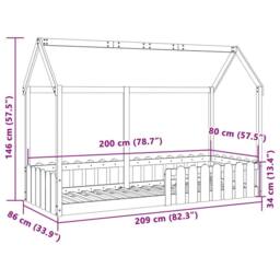 Berkfield Home Kids' House Bed Frame without Mattress White 80x200 cm - thumbnail 9