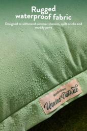 Slumberdown Unwind Outside Outdoor 2 in 1 Blanket Cushion in Light Green - Size: 45 cm x 45 cm - thumbnail 3
