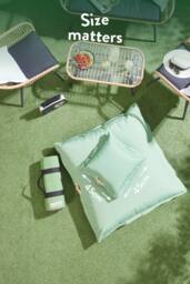 Slumberdown Unwind Outside Outdoor 2 in 1 Blanket Cushion in Light Green - Size: 45 cm x 45 cm - thumbnail 5