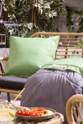 Slumberdown Unwind Outside Outdoor 2 in 1 Blanket Cushion in Light Green - Size: 45 cm x 45 cm - thumbnail 1