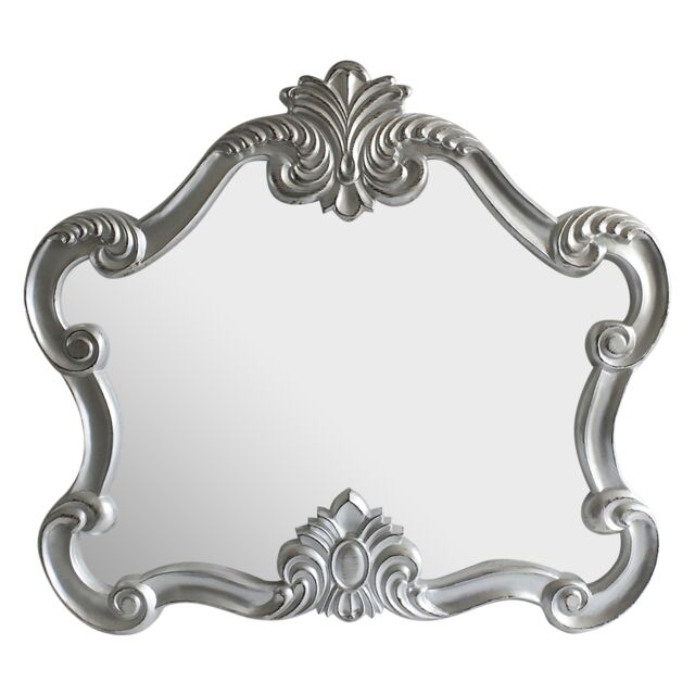 Orsina Antique Silver Wall Mirror, Hallway Mirror, Decorative Mirror With Symmetrical Floral Relief, Distressed Mirror - image 1