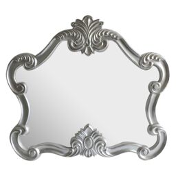 Orsina Antique Silver Wall Mirror, Hallway Mirror, Decorative Mirror With Symmetrical Floral Relief, Distressed Mirror - thumbnail 1