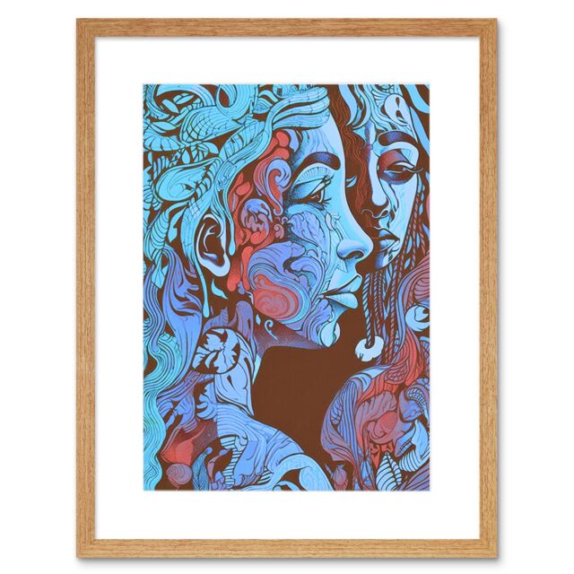 "Artery8 Wall Art Print I am My Mother Modern Folk Art Artwork Framed 9X7 Inch in Beige - Size: W7"" x H9""" - image 1
