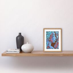 "Artery8 Wall Art Print I am My Mother Modern Folk Art Artwork Framed 9X7 Inch in Beige - Size: W7"" x H9""" - thumbnail 2