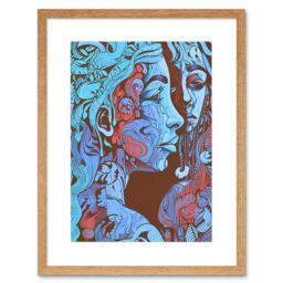 "Artery8 Wall Art Print I am My Mother Modern Folk Art Artwork Framed 9X7 Inch in Beige - Size: W7"" x H9""" - thumbnail 1