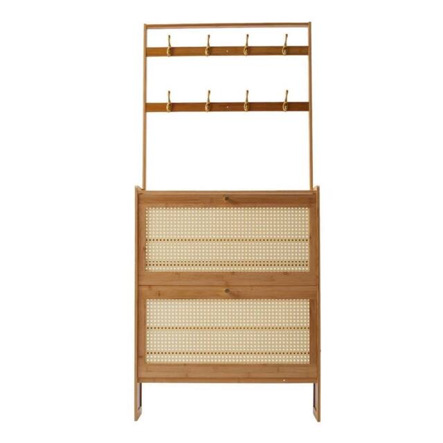 SPETLEK Bamboo Shoe Cabinet Clothes Rack in Brown - image 1