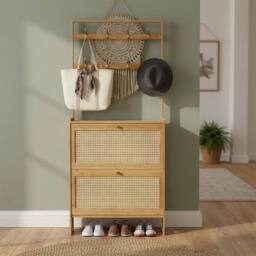 SPETLEK Bamboo Shoe Cabinet Clothes Rack in Brown - thumbnail 5