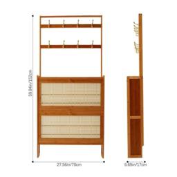 SPETLEK Bamboo Shoe Cabinet Clothes Rack in Brown - thumbnail 2