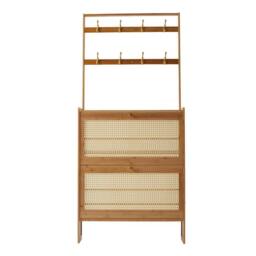SPETLEK Bamboo Shoe Cabinet Clothes Rack in Brown - thumbnail 1