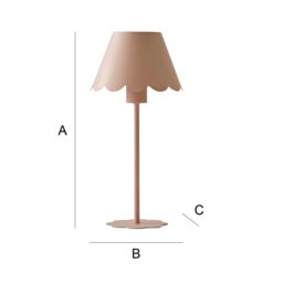 ValueLights Hattie Rechargeable Metal Scalloped Edge Portable Table Lamp in Pale Pink - thumbnail 7