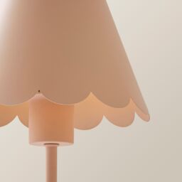 ValueLights Hattie Rechargeable Metal Scalloped Edge Portable Table Lamp in Pale Pink - thumbnail 4