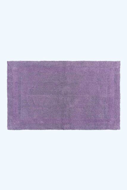 Homescapes Luxury Bath Mat Reversible 100% Cotton 1600GSM, 50 x 80cm, Extra Soft in Lilac - Size: 50 x 80 cm - image 1