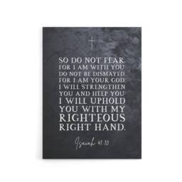 "Artery8 Isaiah 41 10 Do Not Fear For I Am Bible Quote Canvas Wall Art Print in Grey - Size: W24"" x H32""" - thumbnail 1