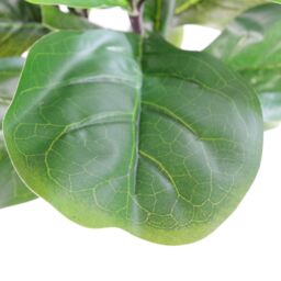 Leaf 120cm (4ft) Large Artificial Fiddle Fig Tree Ficus Lyrata Plant in Green - thumbnail 2