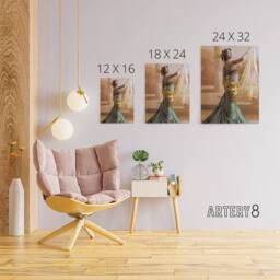 "Artery8 Hand Coloured Portrait Dancer Spy Mata Hari Canvas Wall Art Print - Size: W18"" x H24""" - thumbnail 4