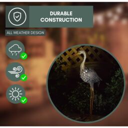 Marco Paul Large Solar Silhouette Heron Garden Ornament - thumbnail 8