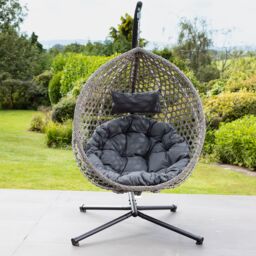 Artemis Home Bradshaw Swing Egg Pod Chair in Dark Grey - thumbnail 2