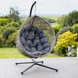 Artemis Home Bradshaw Swing Egg Pod Chair in Dark Grey