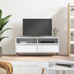 Berkfield Home TV Cabinet High Gloss White 100x34.5x44.5 cm Engineered Wood - thumbnail 2