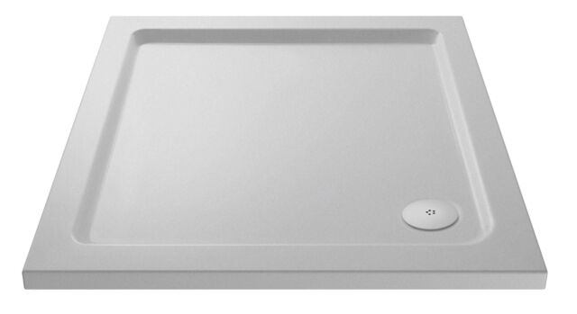 Balterley Premium Slip Resistant Square Shower Tray - Durable Stone Resin, Modern in White