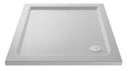 Balterley Premium Slip Resistant Square Shower Tray - Durable Stone Resin, Modern in White - thumbnail 1