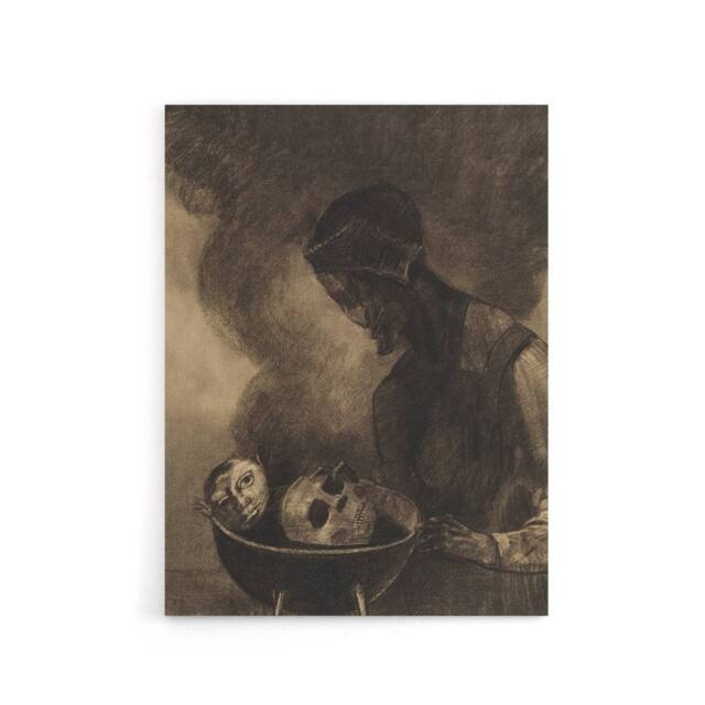 "Artery8 Cauldron of the Sorceress Redon Vintage Canvas Wall Art in Grey - Size: W18"" x H24""" - image 1