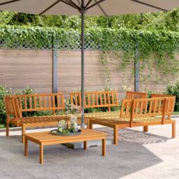 Berkfield Home Beautiful 4 Piece Garden Pallet Sofa Set Solid Wood Acacia in Brown - thumbnail 2