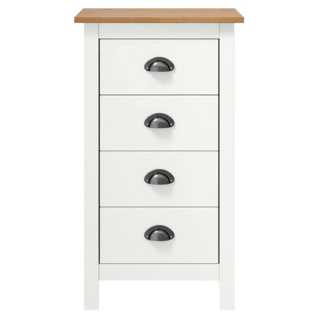 Berkfield Home Sideboard Hill White 46x35x80 cm Solid Pine Wood - Size: 46 x 35 x 80 cm - image 1