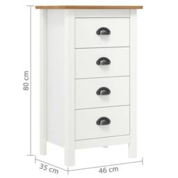 Berkfield Home Sideboard Hill White 46x35x80 cm Solid Pine Wood - Size: 46 x 35 x 80 cm - thumbnail 7
