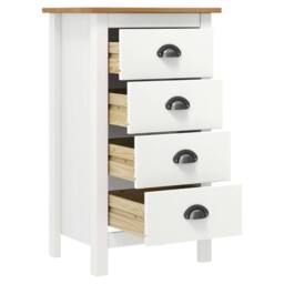 Berkfield Home Sideboard Hill White 46x35x80 cm Solid Pine Wood - Size: 46 x 35 x 80 cm - thumbnail 3