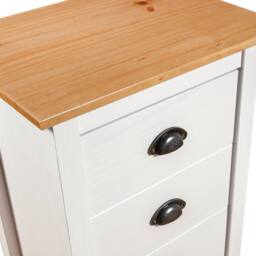 Berkfield Home Sideboard Hill White 46x35x80 cm Solid Pine Wood - Size: 46 x 35 x 80 cm - thumbnail 6