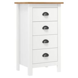 Berkfield Home Sideboard Hill White 46x35x80 cm Solid Pine Wood - Size: 46 x 35 x 80 cm - thumbnail 2