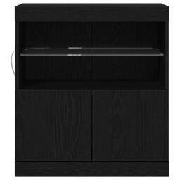 Berkfield Home Sideboard with LED Lights Black Oak 60x37x67 cm - Size: 60 x 37 x 67 cm - thumbnail 5